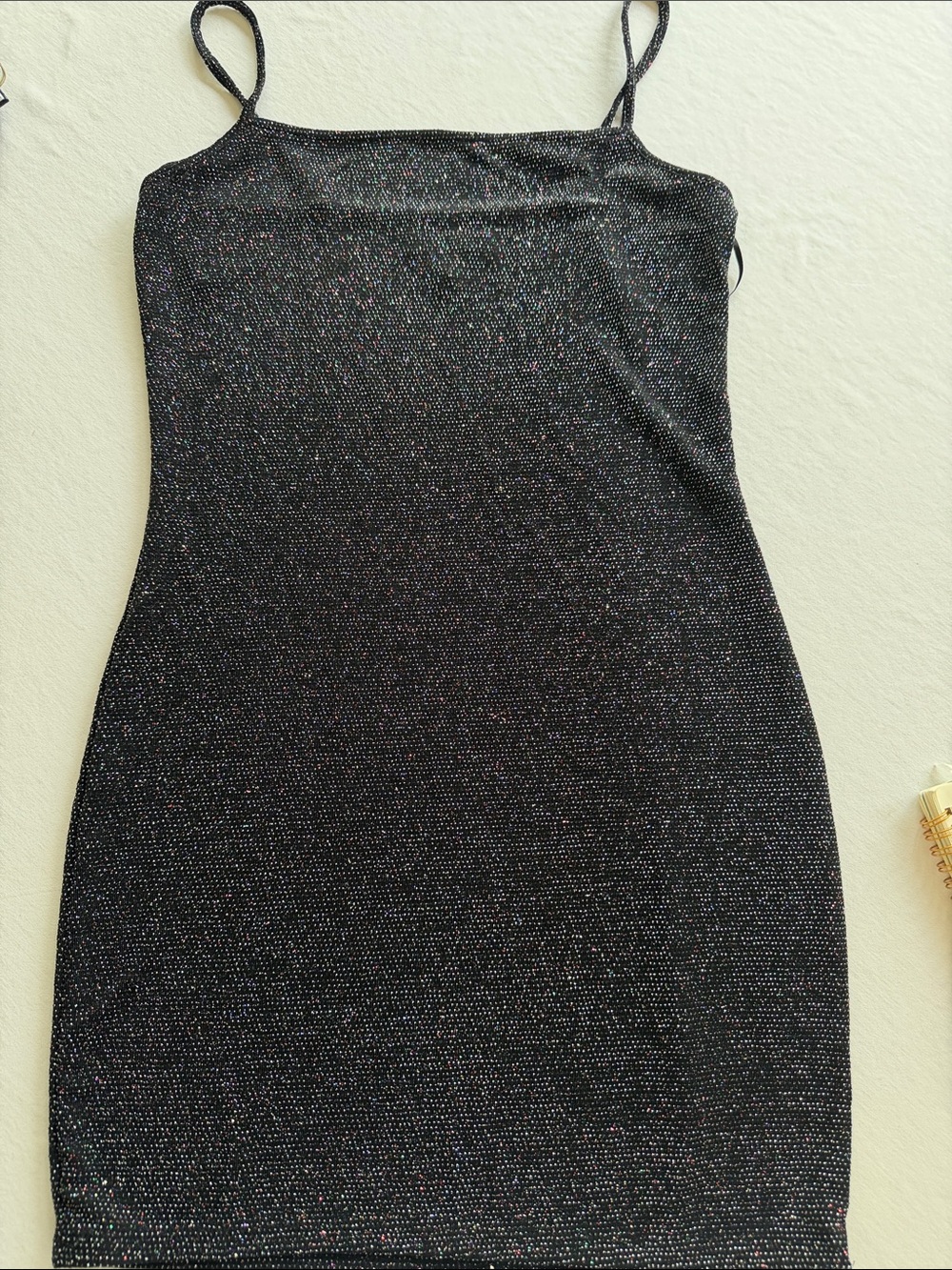 BP Nordstrom Black Sparkle Mini Dress with Thin Straps XS